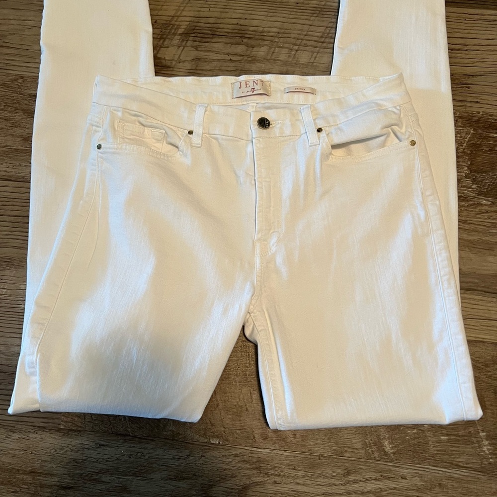 Jen7 -For All Mankind Women's White Skinny Jeans